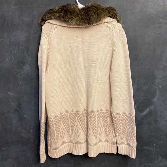 Cold water creek zipper cardigan with removable faux fur collar - Picture 11 of 13